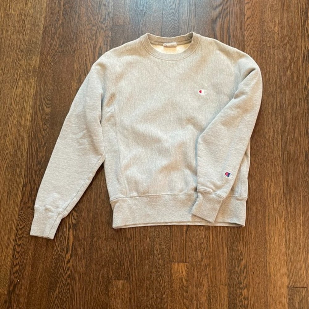 Champion Reverse Weave Boyfriend Crew Gray (Women's) Size Small Oversized
